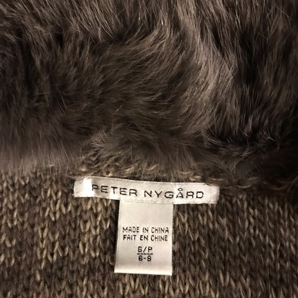 Peter Nygard Sweater Blazer with Fur Collar